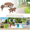 6-person wooden picnic table set with bench, umbrella hole, and water-based finish, perfect for outdoor patios and.