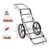 Larger Capacity Folding Deer Game Cart with 17" wheels, 500 lbs capacity, and heavy-duty steel frame for outdoor use.