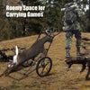 Larger Capacity Folding Deer Game Cart with large 17" wheels and sturdy steel frame for transporting game easily.