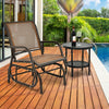 Outdoor Single Swing Glider Rocking Chair with Armrest-Brown - Gallery View 1 of 15