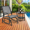 Outdoor Single Swing Glider Rocking Chair with Armrest-Gray - Gallery View 1 of 15