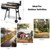 Outdoor BBQ grill with heavy-duty steel construction and side shelf, ideal for patio and backyard cooking activities.