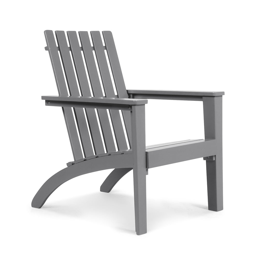 Outdoor Durable Patio Acacia Wood Adirondack Lounge Armchair-Gray - Gallery View 1 of 10