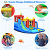 Inflatable bounce house splash pool with water slide, made of puncture-resistant Oxford fabric, perfect for kids aged.