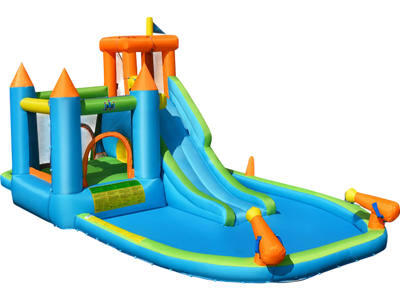 Costway Kids Inflatable Water Slide Bounce House Splash Pool w/ 735W Blower 75386042 New