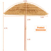 6.5 feet portable thatched tiki beach umbrella with adjustable tilt, featuring a durable iron structure for stability.