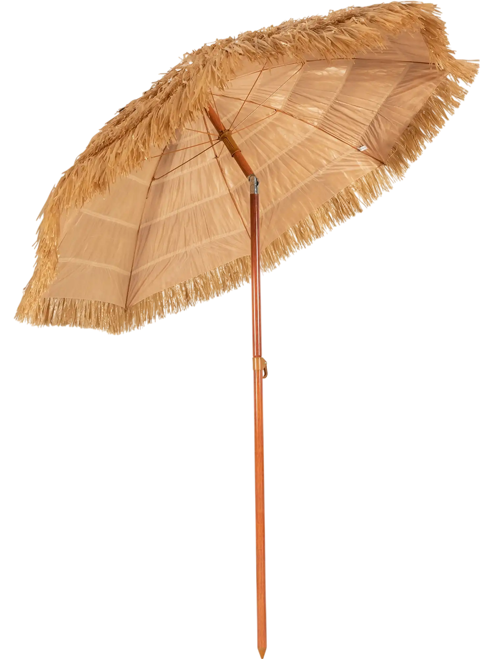 6.5 Feet Portable Thatched Tiki Beach Umbrella with Adjustable Tilt