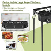 Portable propane 3 burner gas cooker with detachable legs for easy storage, ideal for barbecue and camping.