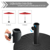 Adjustable pole hole for 1.5"/1.9" umbrella, 49 lbs patio resin umbrella base stand with imitation rattan style.