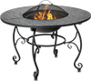 35.5 Feet Patio Fire Pit Dining Table With Cooking BBQ Grate