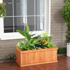 Wooden raised garden bed planter box with natural wood grains, featuring 4 drainage holes, ideal for indoor and outdoor.