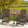 HDPE Patio Chair with Armrest and Footrest for Indoor Outdoor-Brown - Gallery View 1 of 11