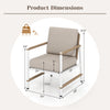 Patio sofa chair dimensions with reinforced aluminum frame, wicker backrest, and soft cushions for outdoor comfort.
