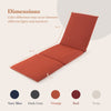 Orange tri-fold chaise lounge cushion with fixing straps, ideal for outdoor patio furniture and comfortable seating.