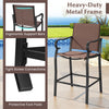 Outdoor counter height bar stool with breathable mesh fabric, sturdy metal frame, and ergonomic support for backyard.