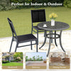 Outdoor dining chair with breathable fabric and ergonomic backrest, perfect for backyard or poolside use.