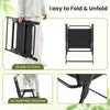Folding outdoor chair with breathable seat fabric and rustproof frame, easy to carry for camping or backyard use.
