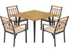 5 Pieces Patio Dining Set with Cushions and 1.9 inches Umbrella Hole