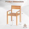 Teak wood armchair with dimensions 20" x 18.5" seat, 375 lbs max load, ideal for outdoor patio and backyard use.