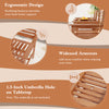 Close-up of the ergonomic backrest and widened armrests on the Outdoor Patio Wood 2-Seat Conversation Set for backyard.