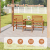 Outdoor patio wood 2-seat conversation set with coffee table, featuring splinter-free, waterproof construction for.