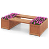 Outdoor plant container with seat, featuring a teak oil finish and deep planter for saplings, ideal for garden or.