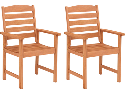 Costway Outdoor Wooden Patio Dining Chairs Slatted Seats Inclined Backrests 482935671 New