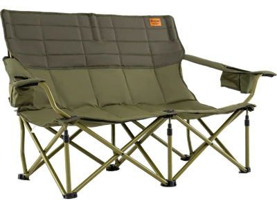 Costway Oversized Folding Camping Loveseat Chair w/ Cup Holders Green 75689314 New
