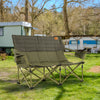 Oversized Camping Chair Folding Loveseat Camping Couch with Cup Holders & Thick Padding-Green - Gallery View 1 of 11