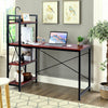 47.5 Inch Writing Study Computer Desk with 4-Tier Shelves-Rustic brown - Gallery View 1 of 11