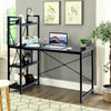 47.5 Inch Writing Study Computer Desk with 4-Tier Shelves-Black - Gallery View 1 of 11