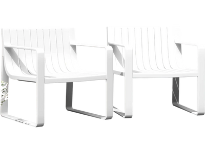 Costway Patio Chairs Set of 2 Curved Backrests Seats White 219754836 New