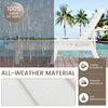 Patio chaise lounge chair in white with adjustable backrest, made of HDPE, ideal for poolside relaxation.