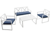 4 Pieces Outdoor Conversation Set with Sturdy Steel Frame