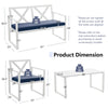 Loveseat from the 4 Pieces Outdoor Conversation Set with thickened cushions, sturdy steel frame, ideal for patio.