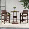 Patio HDPE Adirondack Bar Chairs Set of 2 with Wide Armrests-Brown - Gallery View 1 of 13