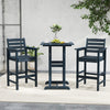 Patio HDPE Adirondack Bar Chairs Set of 2 with Wide Armrests-Navy - Gallery View 1 of 13