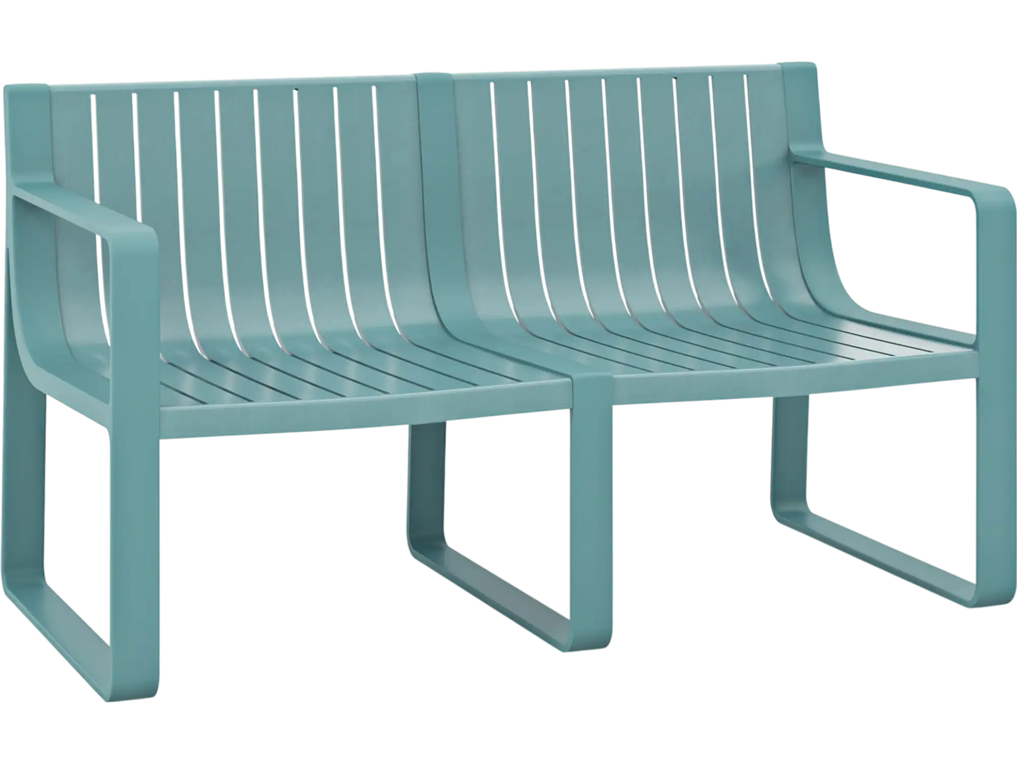 Costway Weather-Resistant Plastic 2-Person Outdoor Bench Curved Backrest 382564917 New