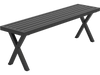 Patio Metal Bench with Slatted Seat and X Legs