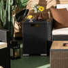 Black 2-in-1 patio rattan gas propane tank cover, doubles as a side table, featuring a durable design and adjustable.