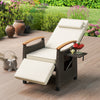 Patio Wicker Recliner Chair with Adjustable Backrest and Footrest-White - Gallery View 1 of 10
