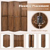 Four-panel pegboard display with 360° metal hinges, solid paulownia wood frame, ideal for room division or item display.