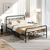 Platform Bed with High Headboard and Snap Lock Metal Slats-Full Size - Gallery View 1 of 10
