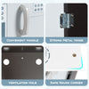 Close-up of the kids' pretend play kitchen set showing the strong metal hinge and safe round corner for durability.