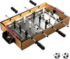 Game Room Size football table in brown with non-slip handles, LED lights, and realistic player figures for immersive.