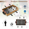 Dimensions of the Game Room Size Football Table with non-slip handle, featuring a portable design for easy setup.