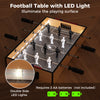 Game Room Size football table with LED lights, featuring non-slip handles and realistic player figures for immersive.