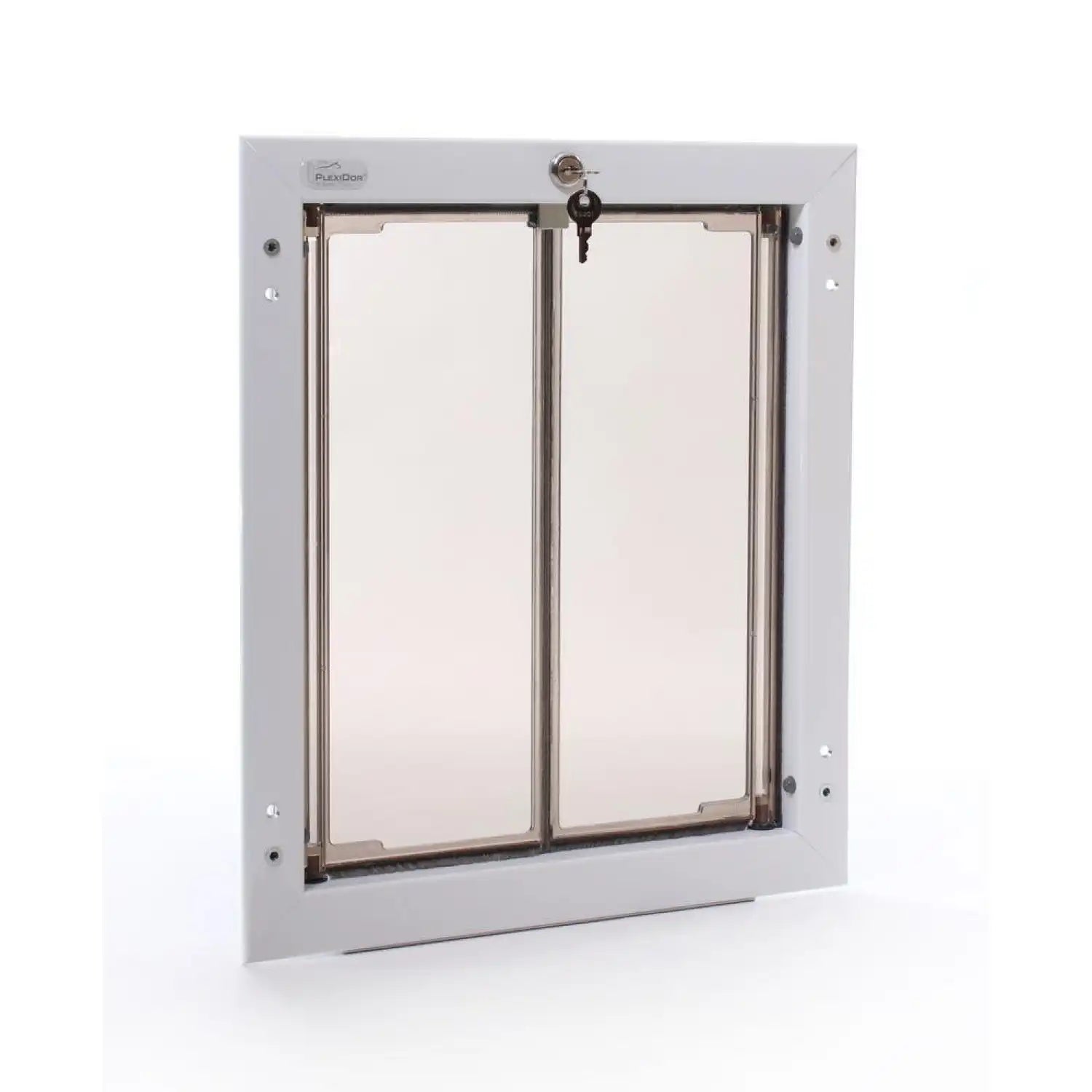 PlexiDor PD WALL MD WH Medium Energy Efficient Weatherproof Pet Door With Key Security Lock White New