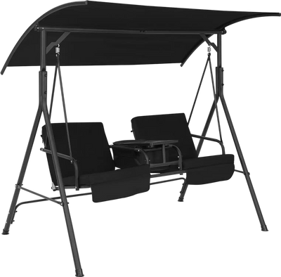 Costway 2-Seat Patio Porch Swing Chair Adjustable Canopy 52674081 New