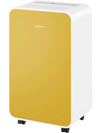 Portable yellow dehumidifier, removes 32 pints/day, ideal for rooms up to 2500 sq. ft., features LED display and wheels.